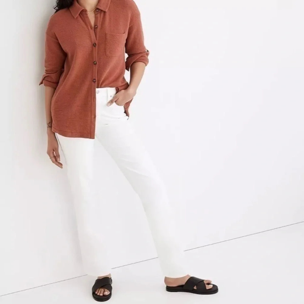 New Madewell Tall Mid Rise Perfect Vintage Straight Jean Tile White